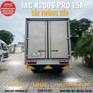 JAC N200S PRO E5A TẢI 1,85 TẤN - Thùng kín
