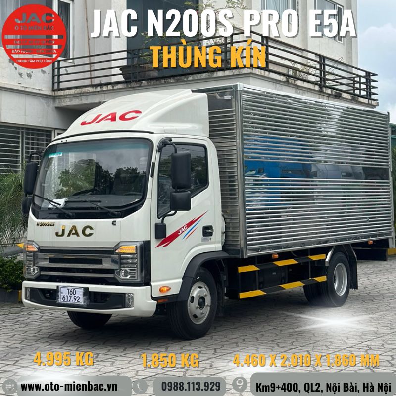 JAC N200S PRO E5A TẢI 1,85 TẤN - Thùng kín JAC N200S PRO E5A TẢI 1,85 TẤN - Thùng kín