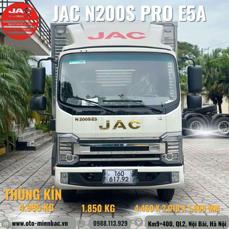 JAC N200S PRO E5A TẢI 1,85 TẤN - Thùng kín JAC N200S PRO E5A TẢI 1,85 TẤN - Thùng kín