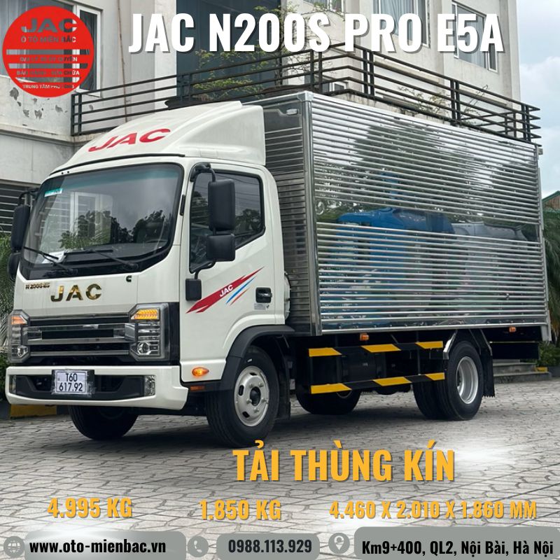 JAC N200S PRO E5A TẢI 1,85 TẤN - Thùng kín JAC N200S PRO E5A TẢI 1,85 TẤN - Thùng kín