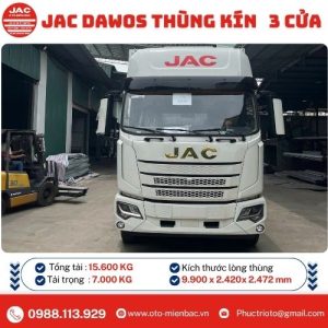 JAC DAWOS 7 TẤN - THÙNG KÍN 10 m CONTAINER 3 CỬA 6 CÁNH ( Nóc cao)